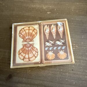 Vintage Hallmark Seashells Playing Cards in Plastic Case 2 Decks